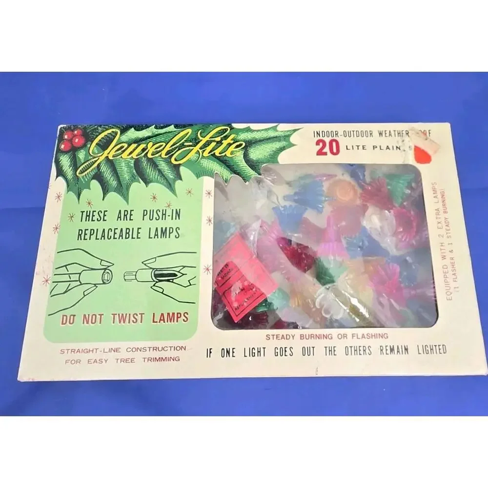 Vintage‎ Jewel-lite Flower Christmas Push-In Replaceable Lamp Bulbs